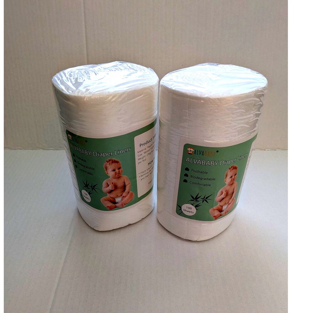 ALVABABY Diaper Liners 2 Packs, 100 Sheets Each, NEW